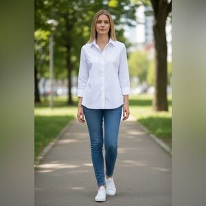 Moda International White Button Down Shirt